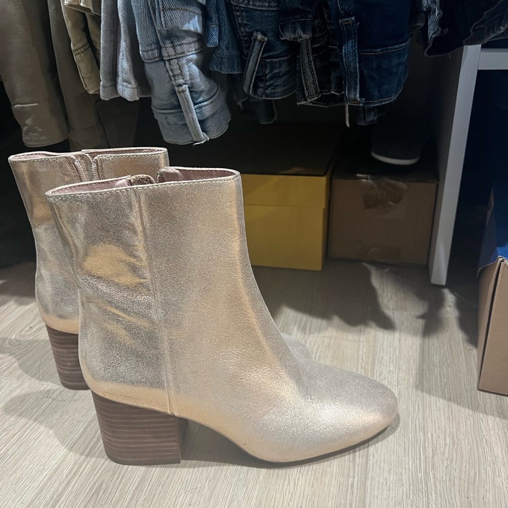 J. Crew Gold Ankle Booties